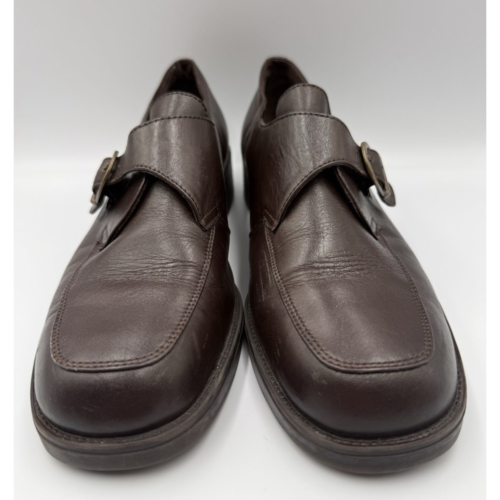 Laura Scott Womens Brown Leather Monk Strap Comfort Loafers Shoes‎ 8M